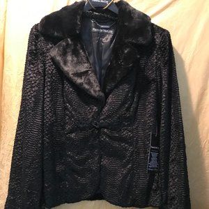 NWT *Vintage* Couture Pamela McCoy Fur Replica - BLACK as stated on label